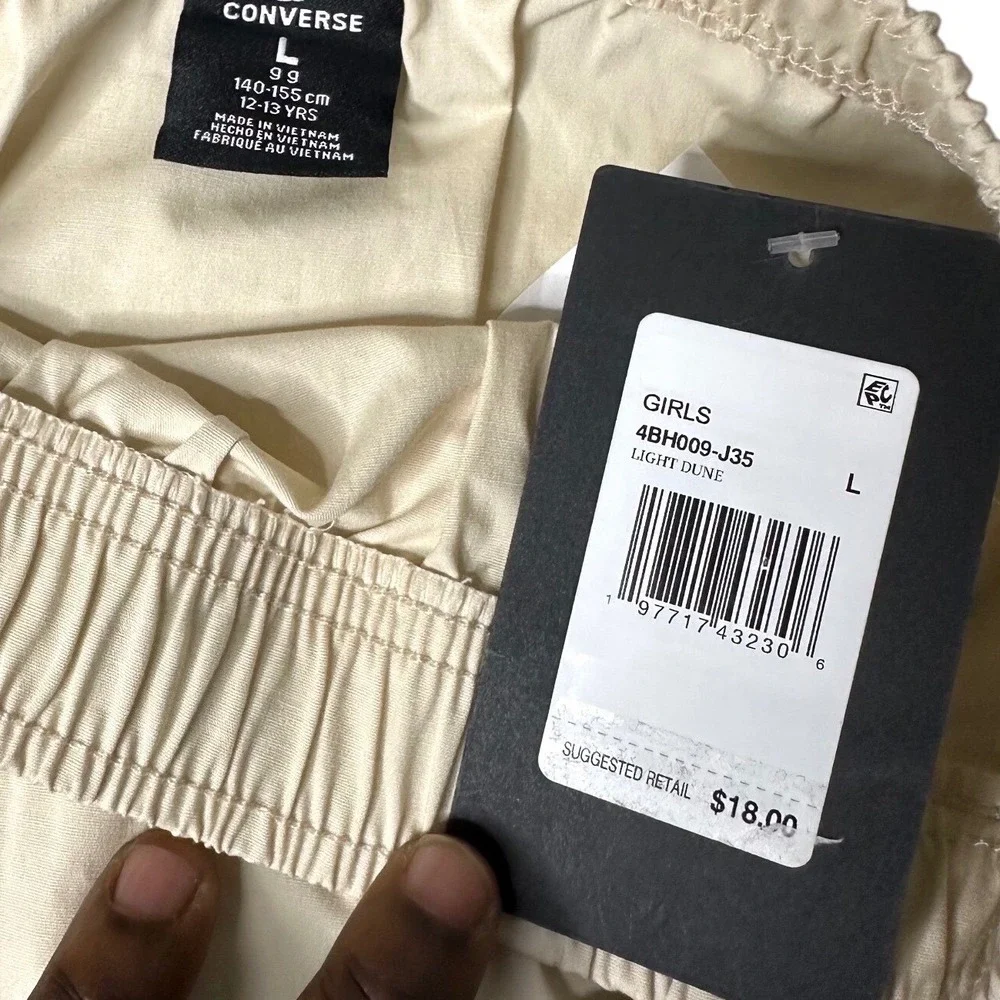 Converse Girls Light Dune Elastic Waist Skirt Tan Beige Size L 12-13Y